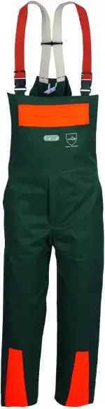 SWS Forst GmbH Schnittschutzlatzhose Schnittschutzhose Forsthose Forest-Jack, grün Leuchtorange