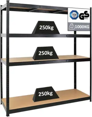 PROREGAL Schwerlastregal Taurus XL mit TÜV/GS Zertifizierung 180x160x60cm Gesamt