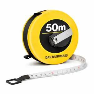 XXL Kapselbandmaß Bandmaß 50 Meter mit Halterung - robustes Maßband & Bandmass z