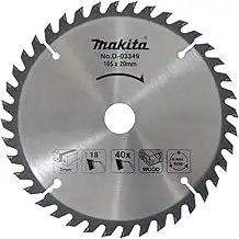 Makita D-03349 Kreissägeblatt für Holz 165 x 20 x 40 Zähne, silber/schwarz