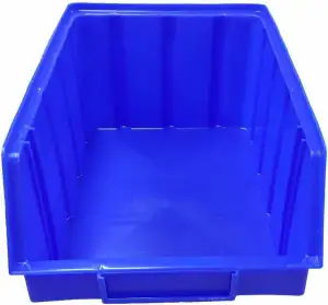 S&S-Shop 15 Stapelboxen Blau Gr.4, aus hochwertigem Kunststoff, mit Schildchenei
