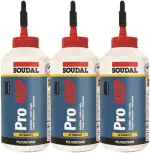 3x Soudal Holzleim Pro 45P PU-Leim wasserfest Polyurethanleim Leim D4 750ml