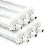 HOFTRONIC - 6er Pack LED Feuchtraumleuchte 150cm IP65-48W 5760 Lumen - 6500K Tageslichtweiß - Ver...