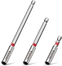 3-Stück Magnetischer Bithalter-60,100,150mm S2-Stahl Bit Verlängerung, Sechskant