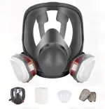 Atemschutzmaske Vollmaske mit 6001 Filter, Staubmasken Atemschutz Feinstaub,Lackiermaske für Gase...