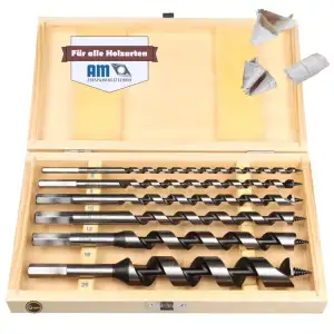 Schlangenbohrer Set Ø6-25 x 230mm | Holzbohrer Set 6tlg. | Holzbohrer lang