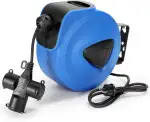 Automatik Kabelaufroller 20M+1.5M Kabelaufroller, mit 3-Fach Anschluss, Kabeltrommel mit Stopfunk...