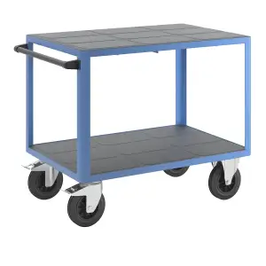 eurokraft | Montagewagen | Tragfähigkeit 500 kg | 2 Ladeflächen aus Kunststoff |