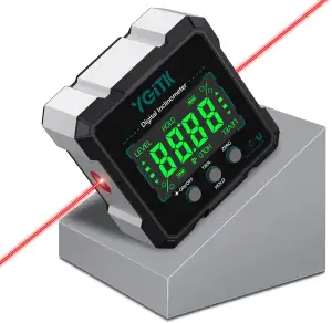 Digitaler Winkelmesser LCD-Display Neigungsmesser Laser 4-Seitiges Magnetisch Wa