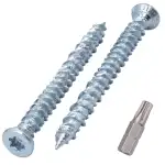 SKIR'CO (60 Stück) Betonschrauben, verzinkt 7,5 x 72 mm Senkkopf, Mauerwerk Schrauben, Rahmen Bef...