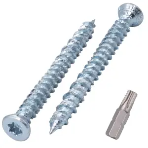 SKIR'CO (60 Stück) Betonschrauben, verzinkt 7,5 x 72 mm Senkkopf, Mauerwerk Schr