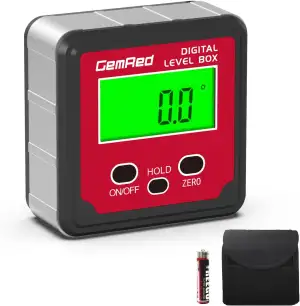 GemRed Digitaler Winkelmesser mit Magnetfuß, LCD Display Digitale Wasserwaage, W