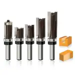 5 Stück Bündigfräser 8mm, mit Oben Anlaufring Kugellager, Kanten Kopierfräser Router Bit Set, Nut...