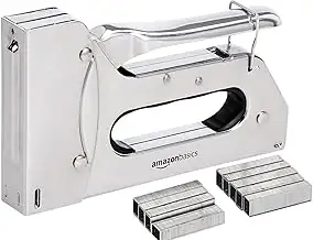 Amazon Basics Strapazierfähiger Handtacker, Tackerpistole mit 1000 Heftklammern,