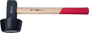 Connex Plattenverlegehammer 2400 g - rot / schwarz - mit Holzstiel aus Hickory -