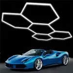 Superhelle Sechseckige LED Garage Deckenleuchte 23040 Lumen - Energiesparend für Keller, Lagerrau...