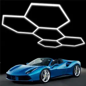 Superhelle Sechseckige LED Garage Deckenleuchte 23040 Lumen - Energiesparend für