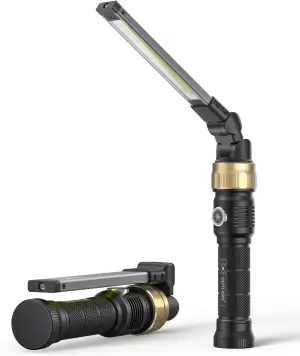 Werkstattlampe – 5000 mAh Arbeitsleuchte LED Akku mit um 360° drehbarem, faltbar