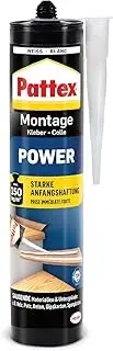 Pattex Montagekleber Power, Baukleber mit starker Anfangshaftung, Kraftkleber für saugende Materi...