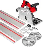 WALTER Tauchsäge 1200W – Präzise und Tiefe Schnitte bis 56mm, Kipp- und Absenkbarer Motor, Inklusive Führungsschienen und Zubehör, Ideal für Filigrane Zuschnitte