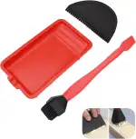 3pcs Leimroller Holzleim-Set, 1 Pinsel, 1 Kamm und 1 Tablett, Schnell und Gleichmäßig Auftragen，A...