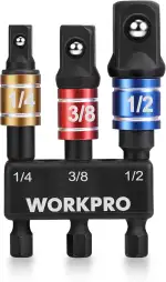 WORKPRO 3-tlg. Stecknuss Adapter, Steckschlüssel-Adapter, 1/4" Sechskantschaft-Bitadapter mit Hal...