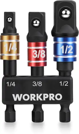 WORKPRO 3-tlg. Stecknuss Adapter, Steckschlüssel-Adapter, 1/4" Sechskantschaft-B
