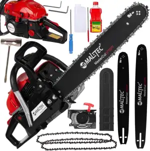 MalTec Benzin- Motorsäge- Kettensäge MasterCut5700W | 5,7PS | 58CC | 2x Ketten u