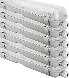 NCC-Licht 6 x LED Feuchtraumleuchte Wannenleuchte 120cm IP65 2 x 18W T8 1800 Lum