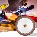 Tbest Hartmetall-Schleifscheibe, Sägeblatt-Schärfgerät, 100-Mm-Harz-Schleifscheibe, Super-Abrasiv, 60er Fein, Kompatibel mit Winkelschleifmaschine, Hartmetall, Wolframstahl, Stahl