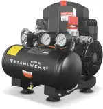 STAHLWERK Kompressor mit 3 L Tank (ST-38 BL) – ölfrei & leise, 8 bar, Druckluftkompressor mit Bru...