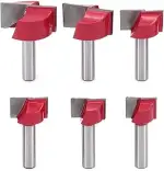 6 Stück 8mm Schaft Bodenreinigung Fräser Set, Fräser Schaftfräser Holzbearbeitungswerkzeug Bit, z...