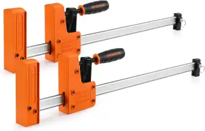 JORGENSEN Profi Schraubzwingen Set 2-tlg. Spannkraft 680kg, Spannweite 600mm, Ma