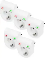 DIGITUS DN-95400 – Überspannungs-Schutzadapter – 5 Stück – 16 A / 230 V / 50 Hz – Max. 3.500 W – ...