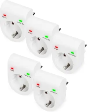 DIGITUS DN-95400 – Überspannungs-Schutzadapter – 5 Stück – 16 A / 230 V / 50 Hz 