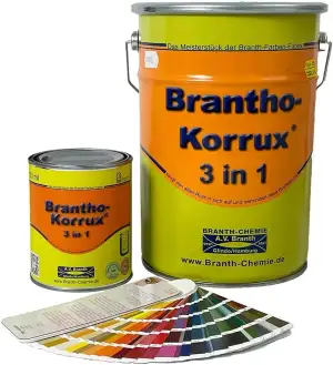 Brantho Korrux 3in1 Rostschutzfarbe - Primer, Rostschutz und Lack RAL 9005 - tie