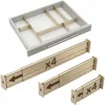 Verstellbarer Schubladen-Organizer – FLEXIVIDER Teleskop-Aluminium-Schubladenteiler (Set aus 4 La...