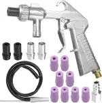 Sandstrahlpistole Set Druckluft, Sandstrahlen Pistole Kit mit 1m Gummischlauch mit Düsen Verschie...