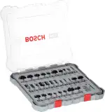 Bosch 30x PRO Fräser-Set gemischt, 30-tlg. (für Weichholz, Hartholz, Ø 4-32 mm, Professional Zube...