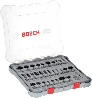 Bosch 30x PRO Fräser-Set gemischt, 30-tlg. (für Weichholz, Hartholz, Ø 4-32 mm, 