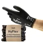 Ansell HyFlex 48-101 Dünne Arbeitshandschuhe mit PU Beschichtung, Leichte Schutzhandschuhe für Pr...
