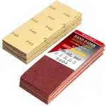 50 Blatt Schleifpapier, 115 x 280 mm für Holz und Metall (40/80/120/220 Körnung) – vorgeschnitten...