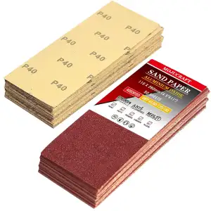 50 Blatt Schleifpapier, 115 x 280 mm für Holz und Metall (40/80/120/220 Körnung)