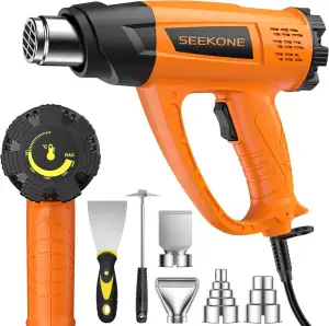 SEEKONE Heißluftpistole Kit, Variable Temperaturregelung 60℃- 600℃ Heissluftgebl