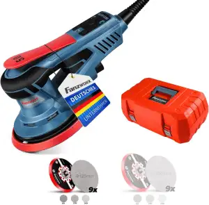 FANZWORK Bürstenloser Exzenterschleifer HG0024,mit 125mm/150mm Schleifteller,5mm