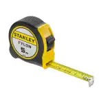 STANLEY tape measure tape measure Tylon (5m, 19mm band width, extra strong curved tape, with polymer protective layer, robust plastic housing, with lock, automatic return & belt clip) 1-30-697, Yellow