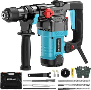 SDS-Plus Bohrhammer, 1500W, 7.4 Joule, 6-stufige Geschwindigkeitsregelung, 3 Fun