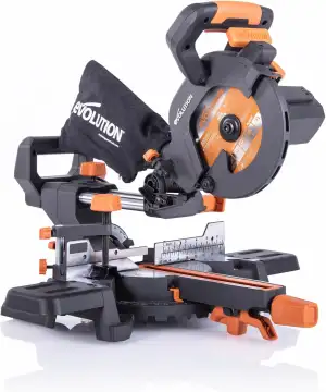 Evolution Power Tools (R185SMS+) 185mm Gehrungssäge mit Universalschnitt - 45° F