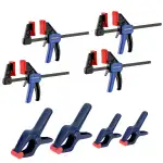 WORKPRO Mini Einhandzwinge und Federzwinge Set 8tlg. mit 4 Schraubzwingen(Spannweite 115mm, Dehnb...