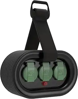 Kabeltrommel 15m IP44 mit GS TÜV - H05RR-F 3G1,5 3 Schutzkontakt-Steckdosen ther